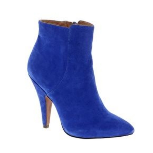 electric blue ankle boots